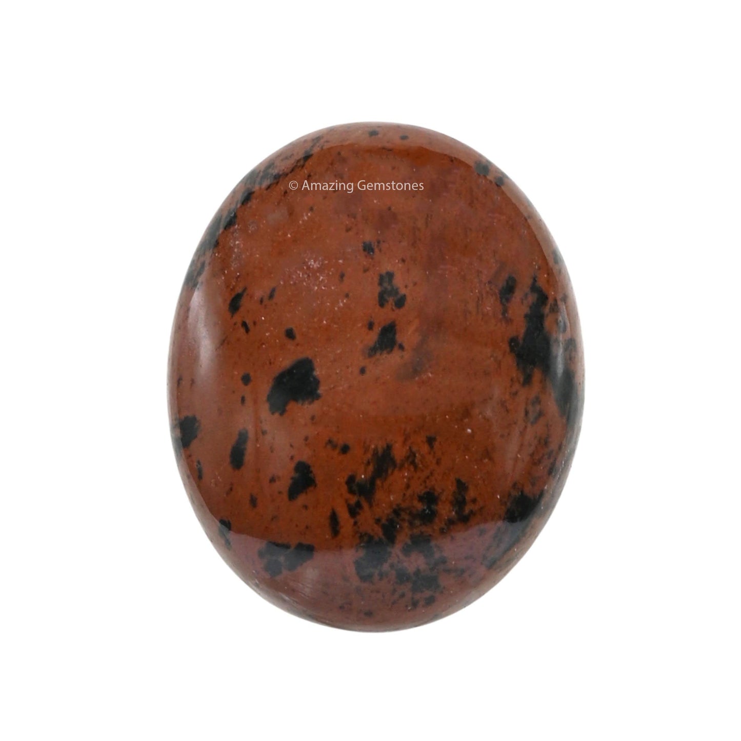 Mahogany Obsidian Palm Stone - Hot Massage Worry Stone For Natural Body Chakra Balancing, Reiki Healing And Crystal Grid