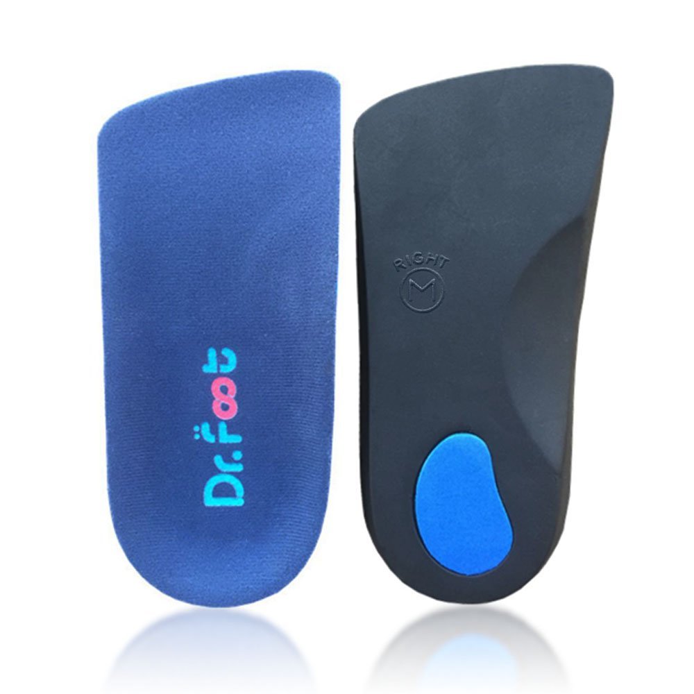 Dr. Foot'S 3/4 Length Orthotics Insoles - Best Insoles For Corrects Over-Pronation, Fallen Arches, Fat Feet - Plantar Fasciitis,