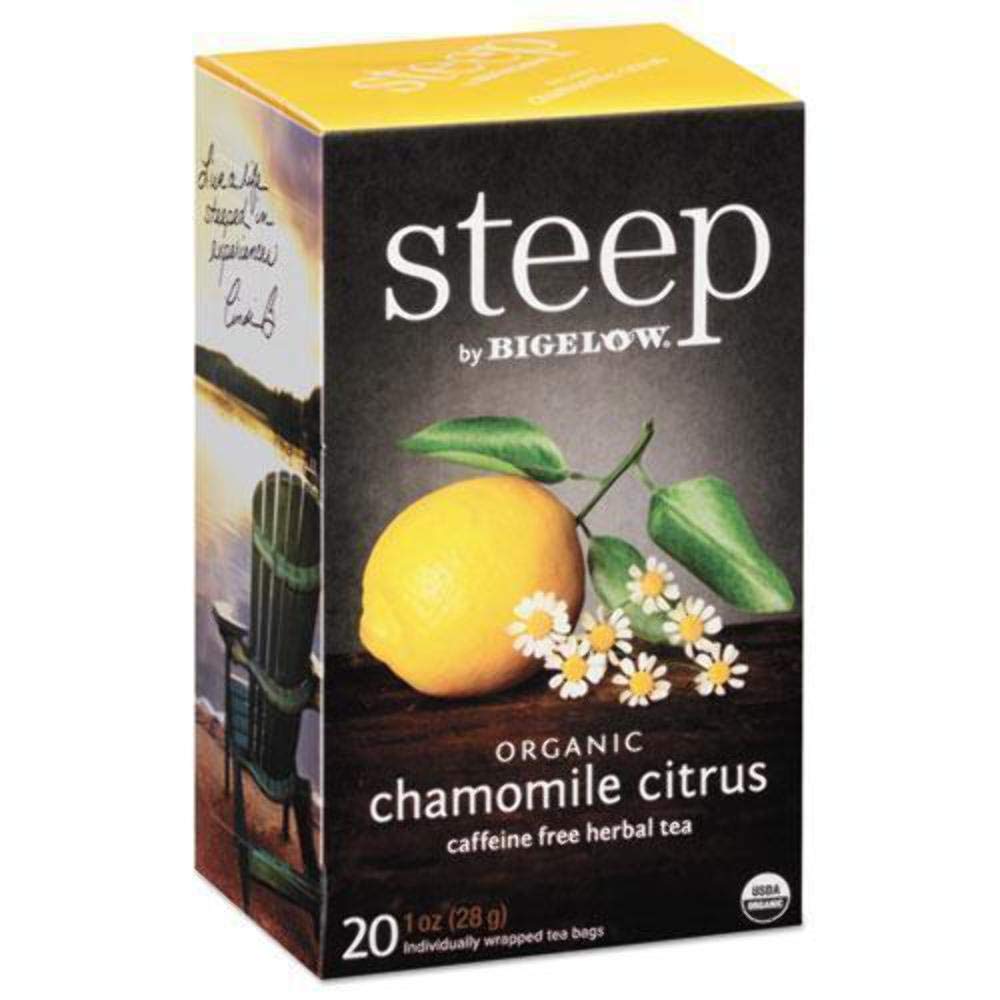 Steep By Bigelow Organic Chamomile Citrus Energy Blend-Free Herbal Tea  20 Count (Pack Of 6)  120 Tea Bags Total