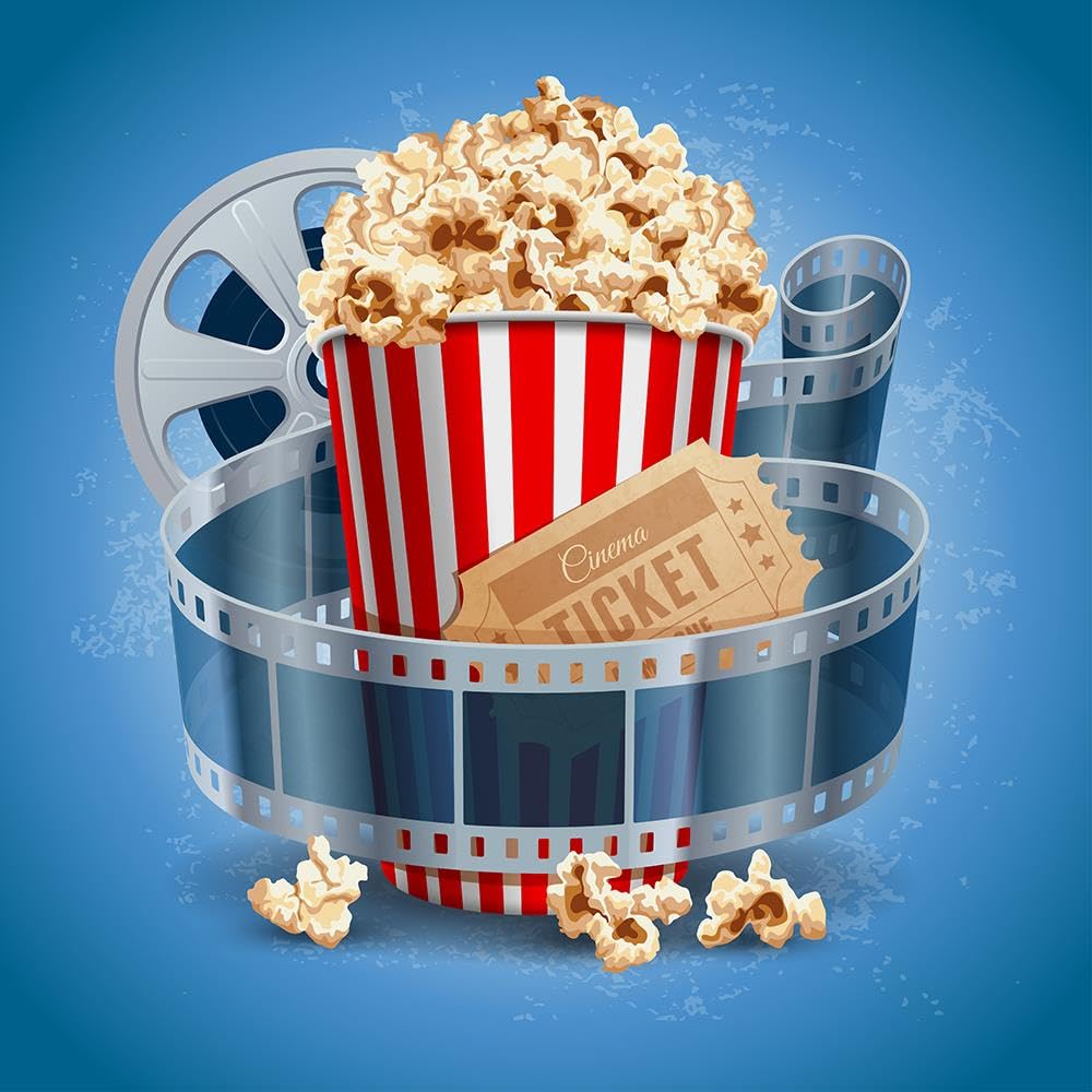 Movie Candy Popcorn Snacks Basket - Movie Night Supplies - Snack Box Care Package Gift Baskets - Binge Watching - Date Night - F