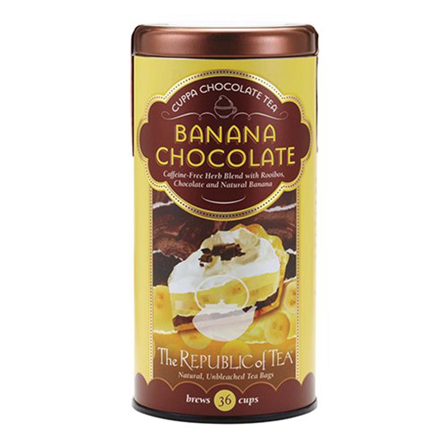 The Republic of Tea Banana Cuppa Chocolate Tea Bags, Low-Caffeine, 36 Count