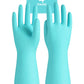 Pacific Ppe 4 Pairs Reusable Dishwashing Cleaning Gloves With Latex Free, Cotton Lining, Kitchen Gloves, Green, Large