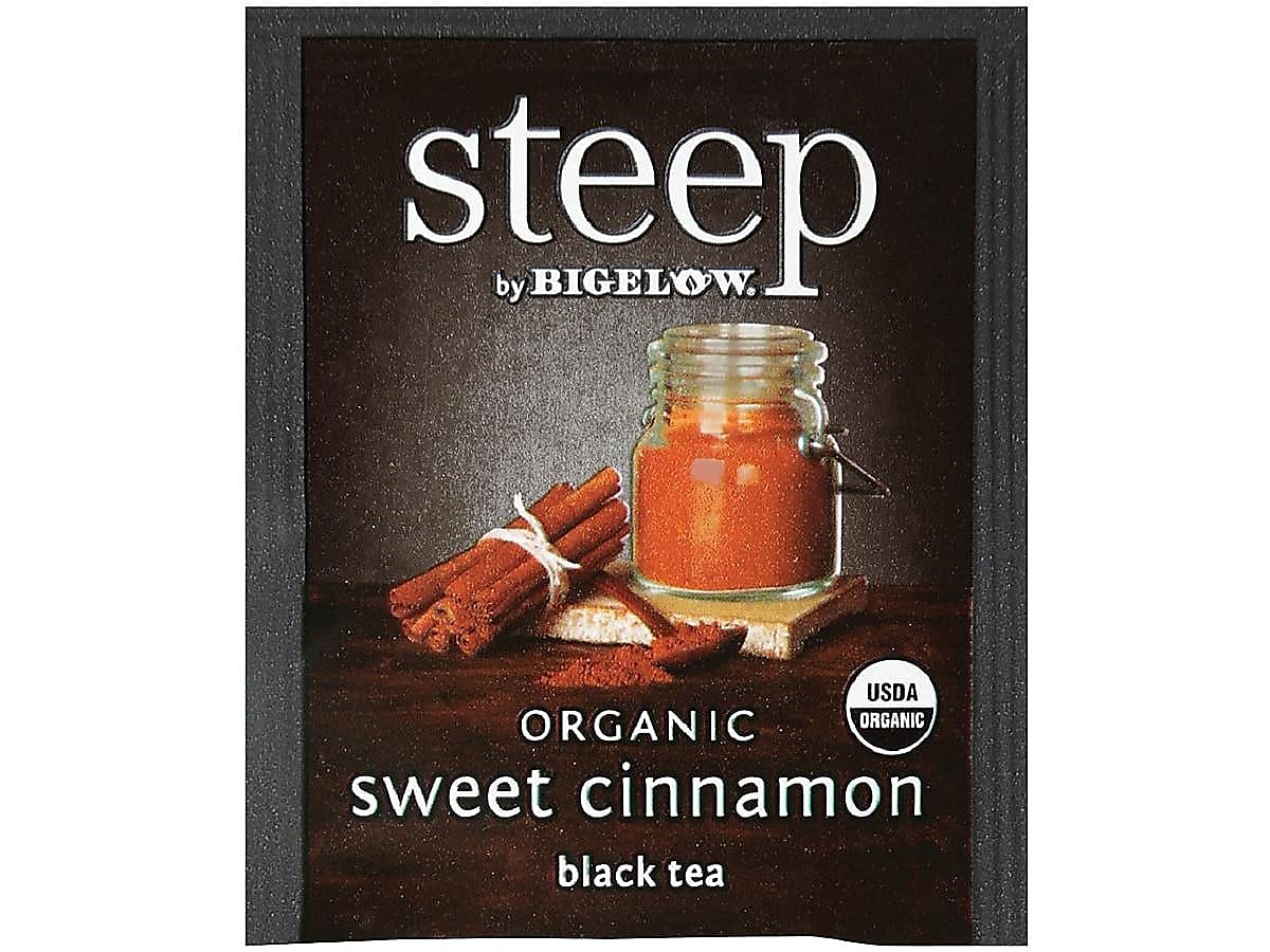 Steep Organic Sweet Cinnamon Black Tea 20 Count Box (1 Box), Certified Organic, Gluten-Free, Kosher Tea In Foil-Wrapped Bags