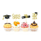 24Pcs Graduation Cupcake Toppers, Graduation Cupcake Picks For Cupcake Food Decorations - Class Of 2025 Cupcake Toppers Supplies (Gold)