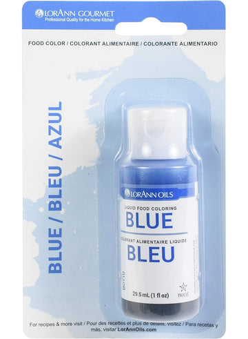 LorAnn Oils Blue Liquid Food Color, 1 Ounce Squeeze Bottle Blistered Pack
