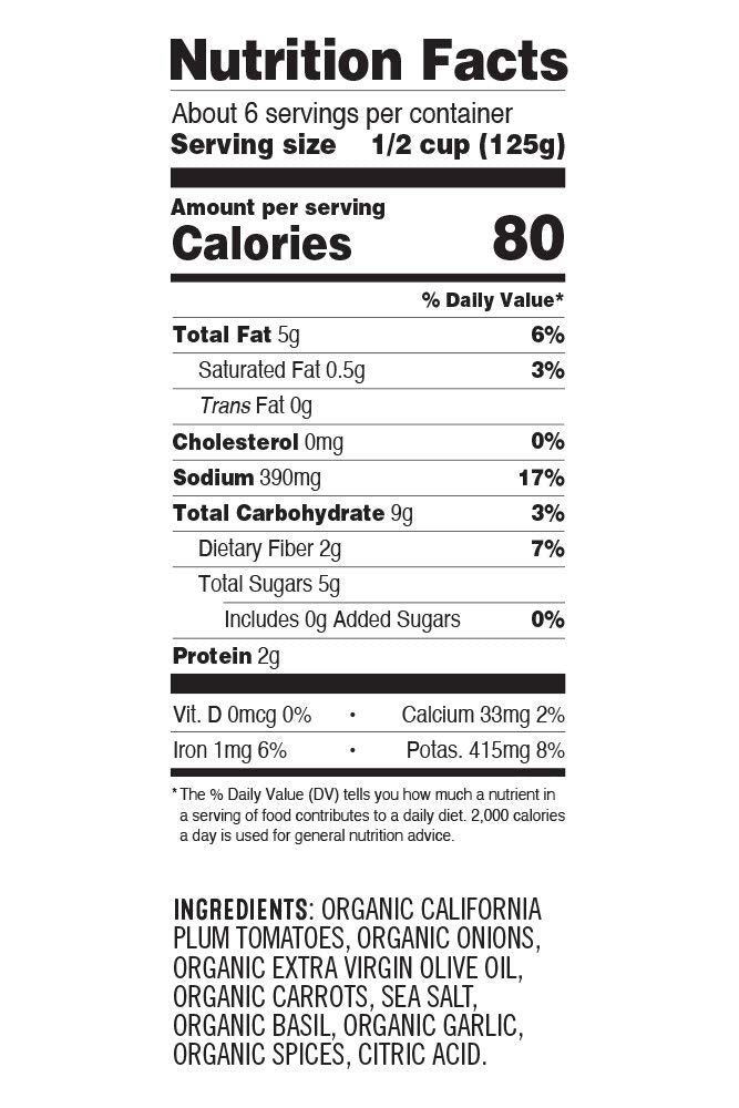 Sonoma Gourmet Plum Tomato Marinara Pasta Sauce | Usda Organic, Non-Gmo, Gluten-Free And No Sugar Added | Made With Fresh Ingred