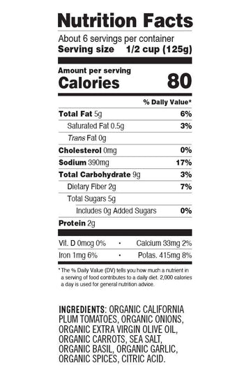 Sonoma Gourmet Plum Tomato Marinara Pasta Sauce | Usda Organic, Non-Gmo, Gluten-Free And No Sugar Added | Made With Fresh Ingred