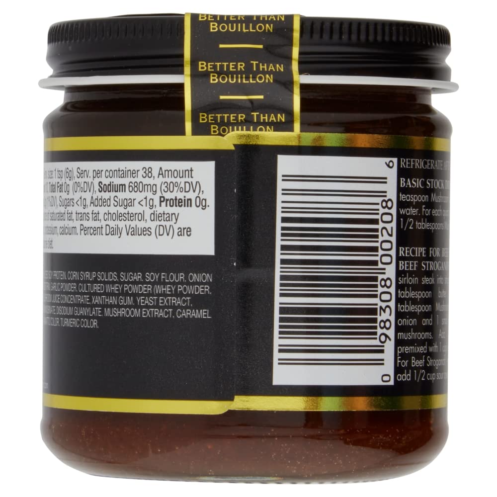 Better Than Bouillon Mushroom Base, Concentrated Broth, Makes 9.5 Quarts, 8 Ounce (Pack of 4)