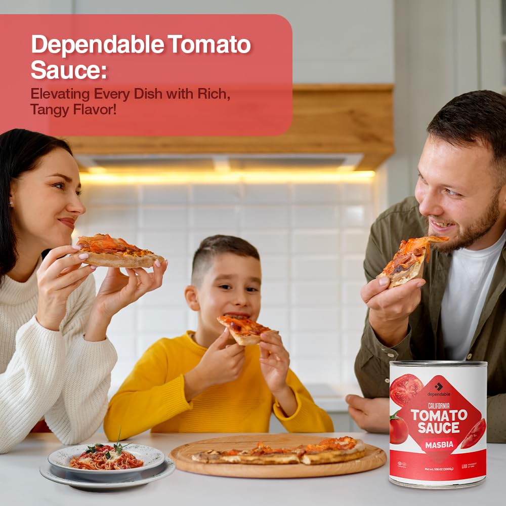 Dependable Foods Tomato Sauce - 106 Oz.- Authentic California Vine To Bottle Blend - Kosher