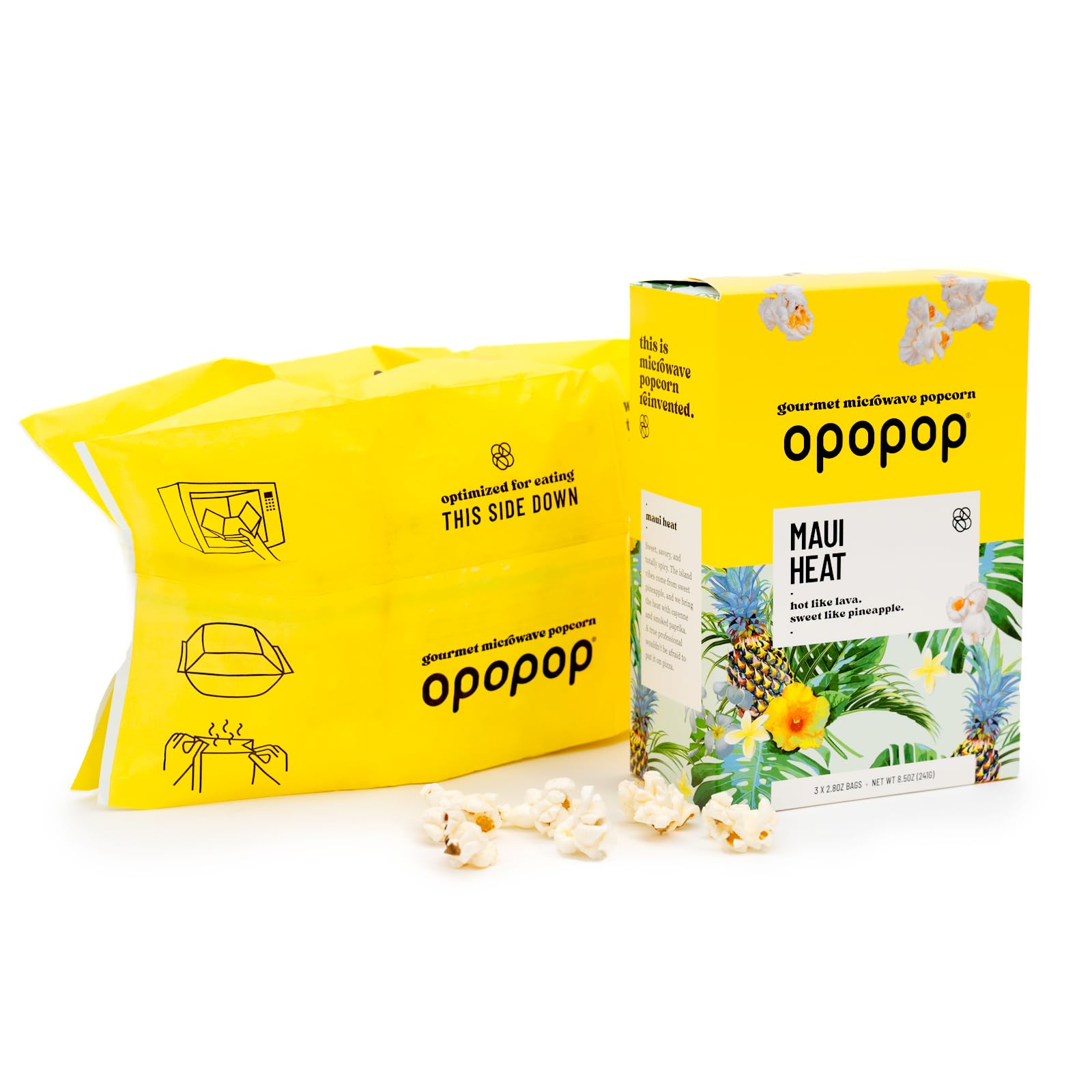 Opopop Traditional Microwave Popcorn - Maui Heat 9-Pack - Sweet And Hot Popcorn  Flavored Popcorn Bulk  Non-Gmo
