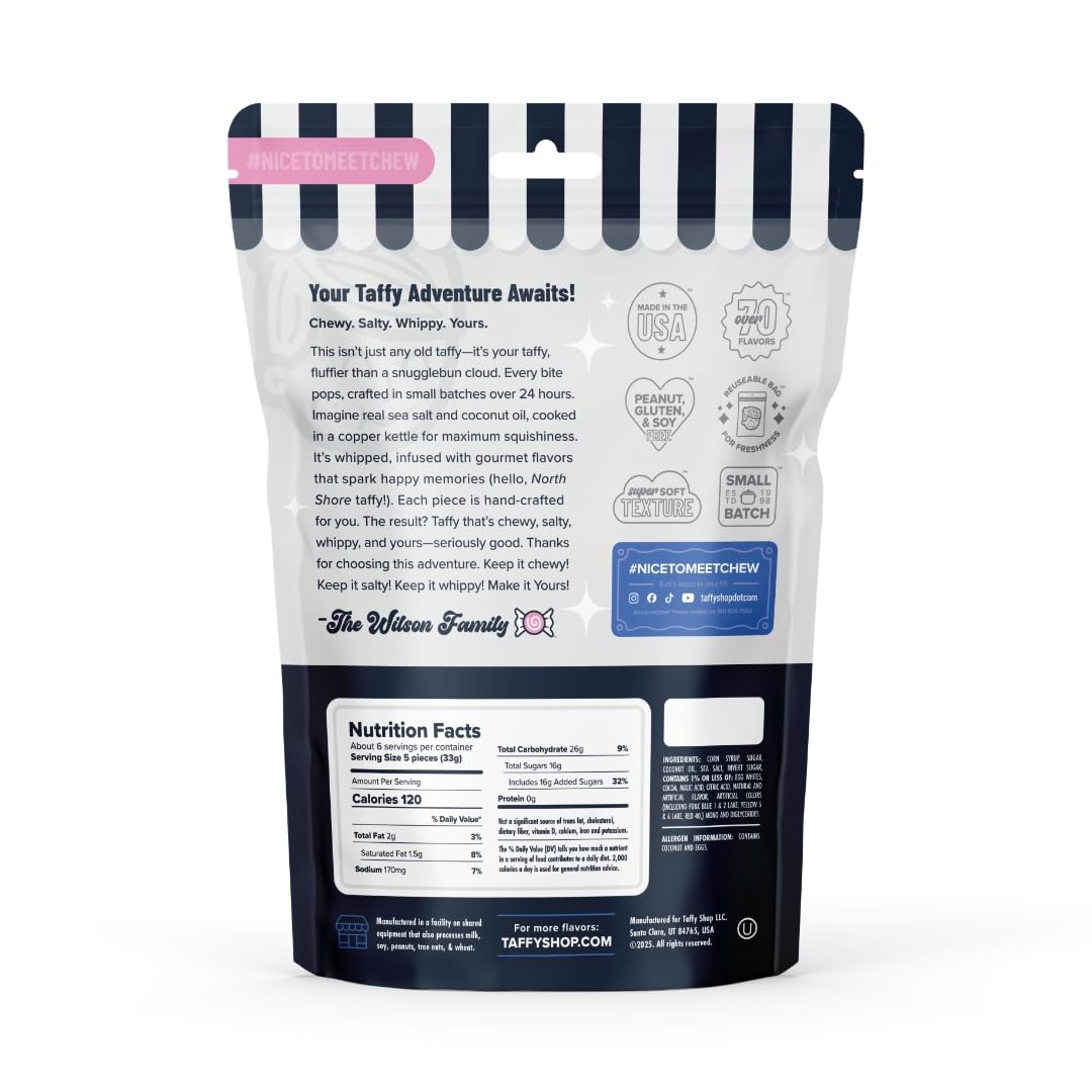 Taffy Shop It s BANANAS, Banana Salt Water Taffy - Gourmet Soft Chewy Candy, Bulk Sweet Snack, Fresh Gift & Gluten-Free, 30 Ind