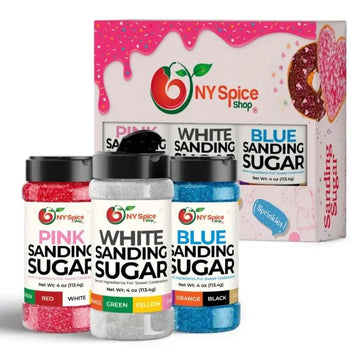 NY Spice Shop Blue-White-Pink Sanding Sugar for Memorial Day - Sweet Colorful Edible Sprinkles For Candy Dish - Chocolate Sprink
