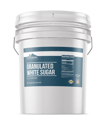 Earthborn Elements Granulated White Sugar 5-Gallon Bucket, Baking & Kitchen Staple, Non Gmo (35 Pounds)