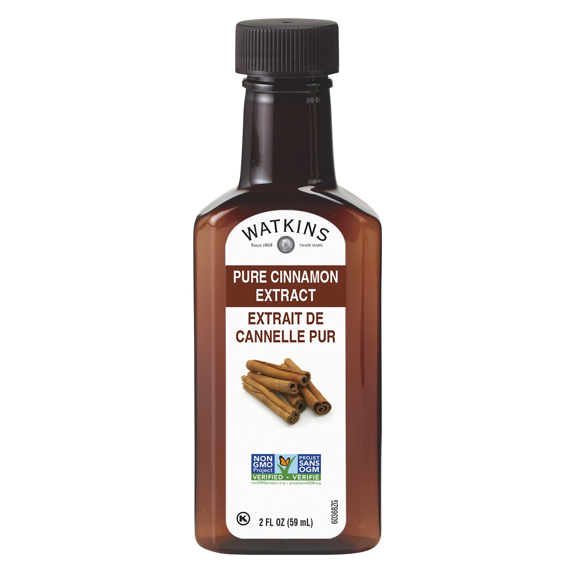 Watkins Pure Cinnamon Extract, Non-GMO, Kosher, 2 oz Bottle, 1-Pack