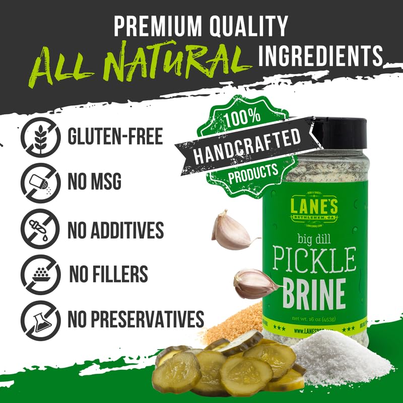 Lane'S Pickle Brine Seasoning, All-Natural Pickle Seasoning For A Healthier Dishes To Accommodate Meats, Veggies, Seafood, Made