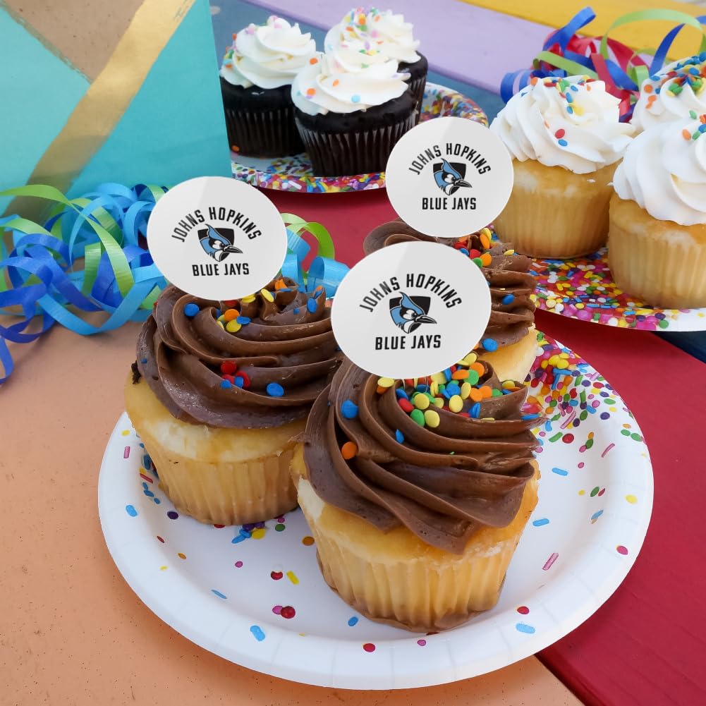 GRAPHICS & MORE Johns Hopkins University Cupcake Picks Set of 6 - Acrylic Toppers