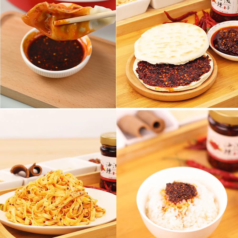 Chins licKING Chili Oil, Hot Chili Sauce, Natural Flavor, Pack of 2, 7.05oz/200g
