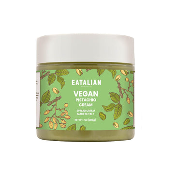 EATALIAN by AMZ BETTER Vegan Pistachio Cream, 7 oz/200 gr, Delicious vegan spread with a uniquely sweet taste, ideal on bread, p