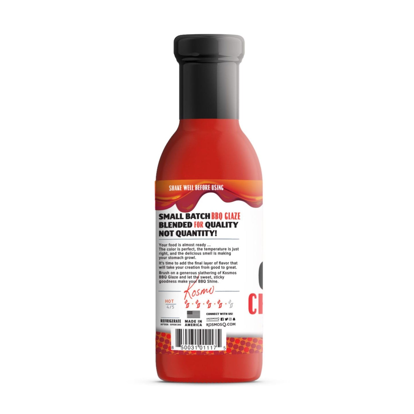 Kosmos Q Cherry Apple Habanero Bbq Glaze - 15.5 Oz Bottle For Sticky & Flavorful Barbecue - Thick Bbq Glaze For Competition Read