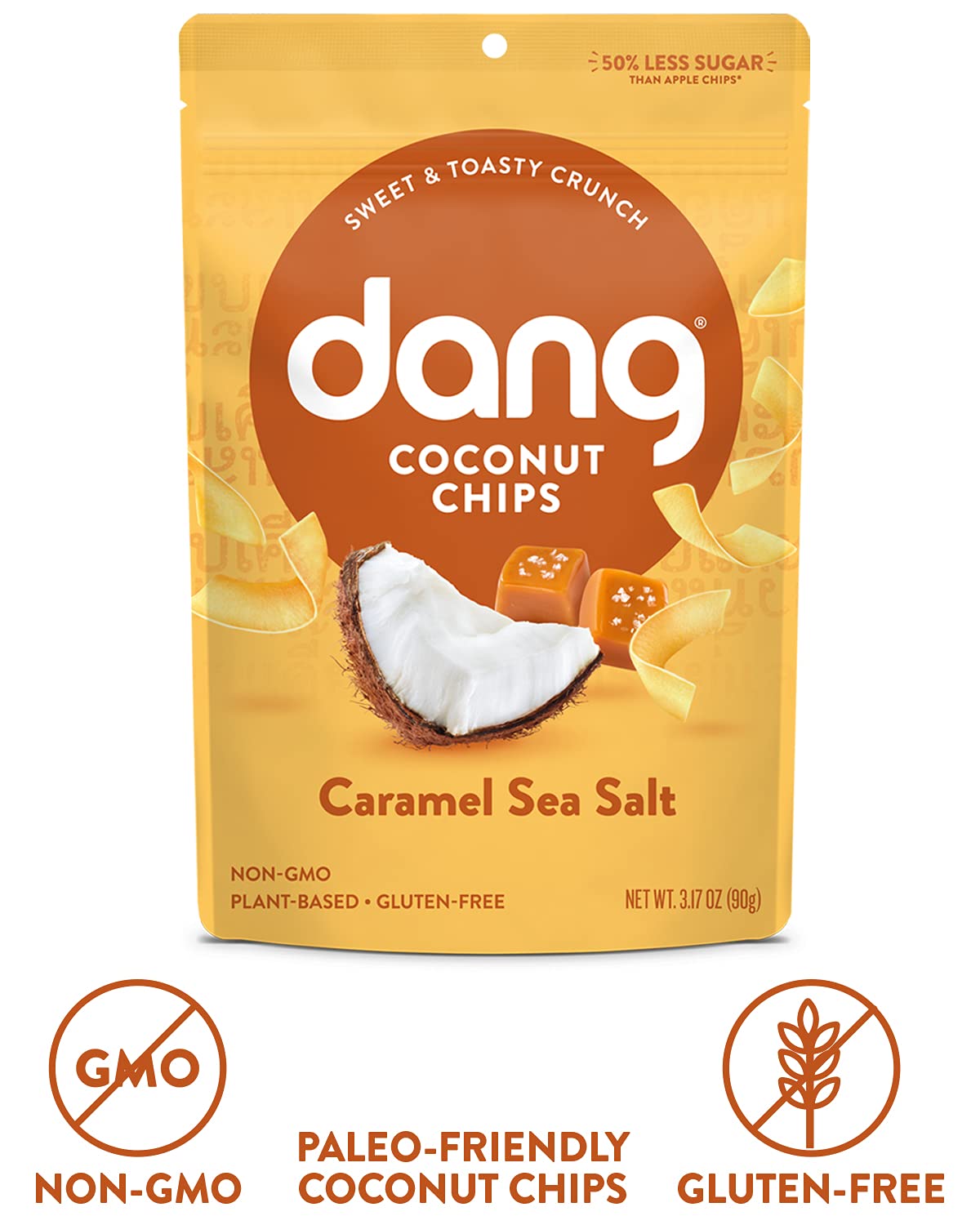 DANG Toasted Coconut Chips Caramel Sea Salt, 3.17 Oz, Pack of 1, VLX-1268