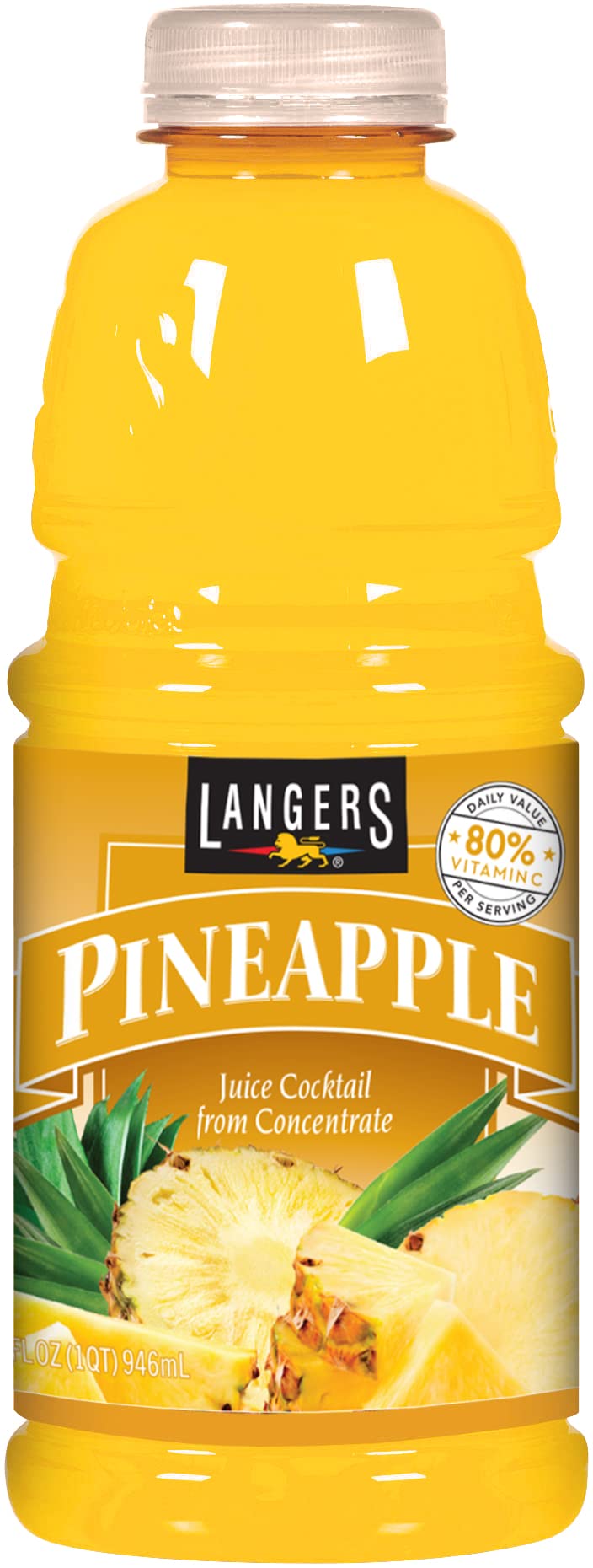 Langers Pineapple Juice Cocktail  32 Fl Oz (Pack of 12)