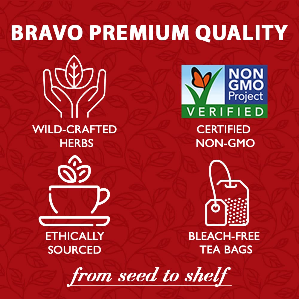 Bravo Tea Rhodiola Herbal Tea - Caffeine Free, 20 Bags, 6 Count, Model BT-63-6P