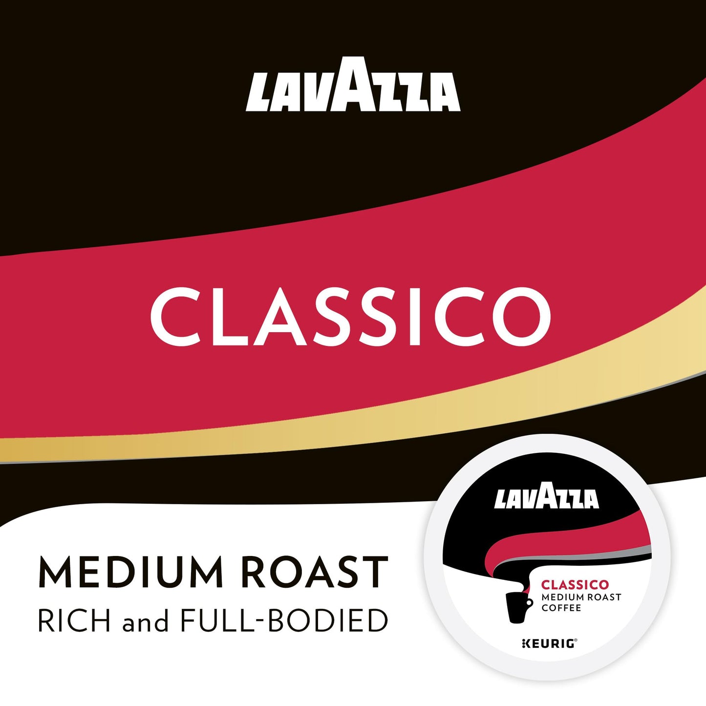 Lavazza Classico Medium Roast Coffee, Keurig K-Cups, 60 Count, 10 Count (Pack Of 6)
