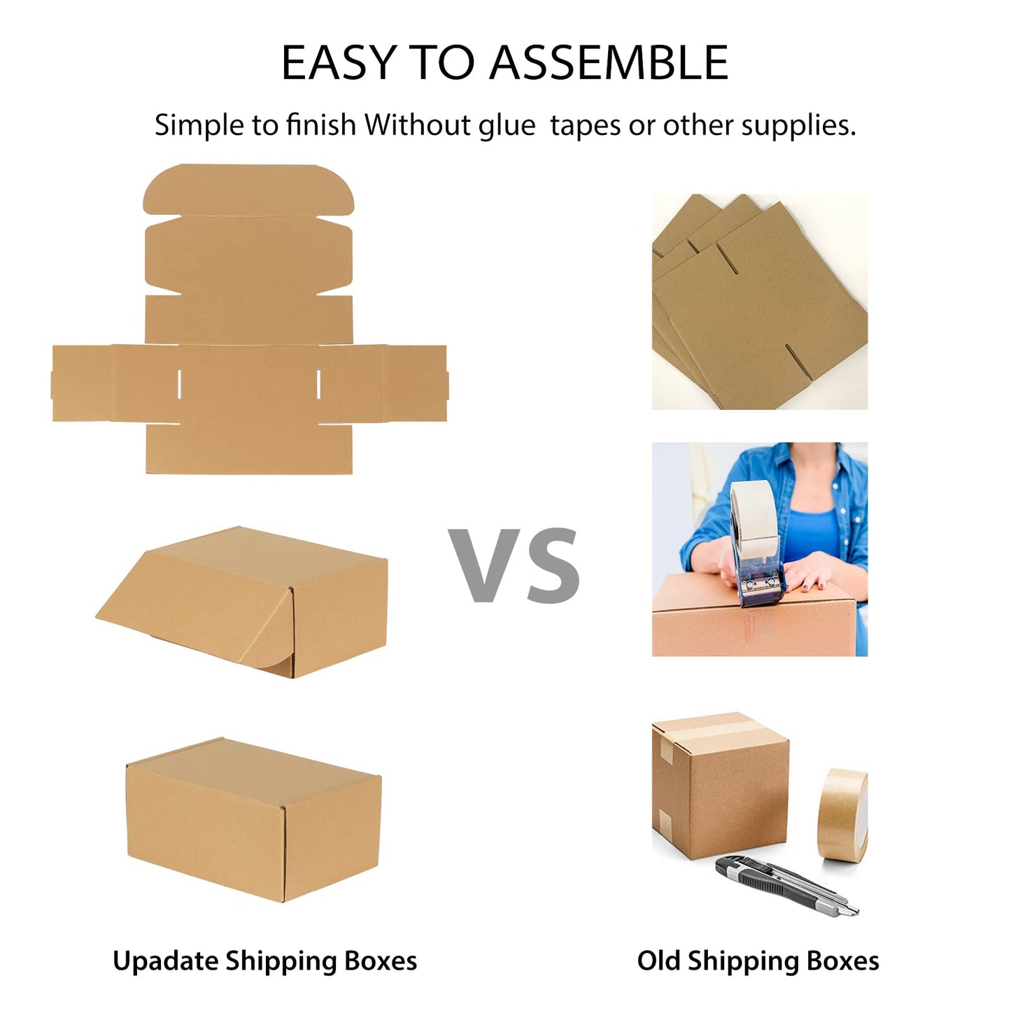 Trwcrt Shipping Boxes 9X6X4 Set Of 20, Corrugated Cardboard Box For Packing Small Business, Brown
