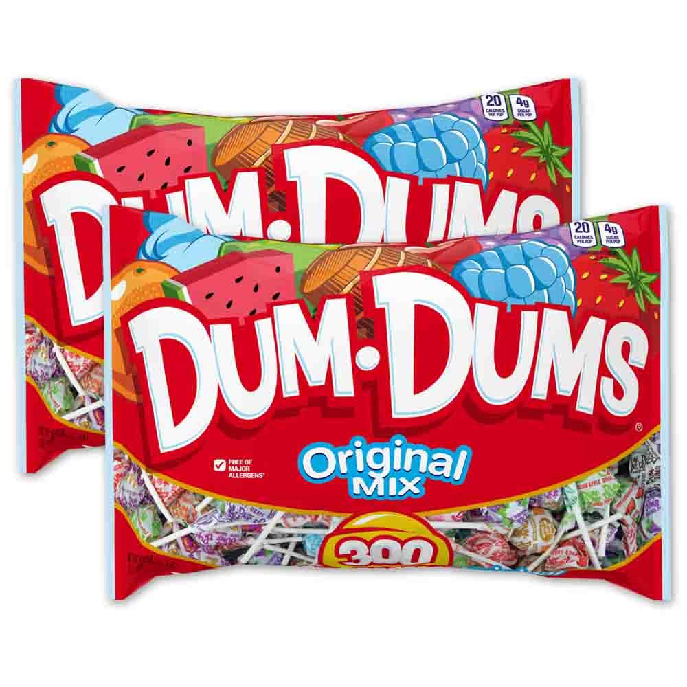 Dum Dums Lollipops Original Mix – 300 Count (Pack of 2) – Individually Wrapped Halloween Treats