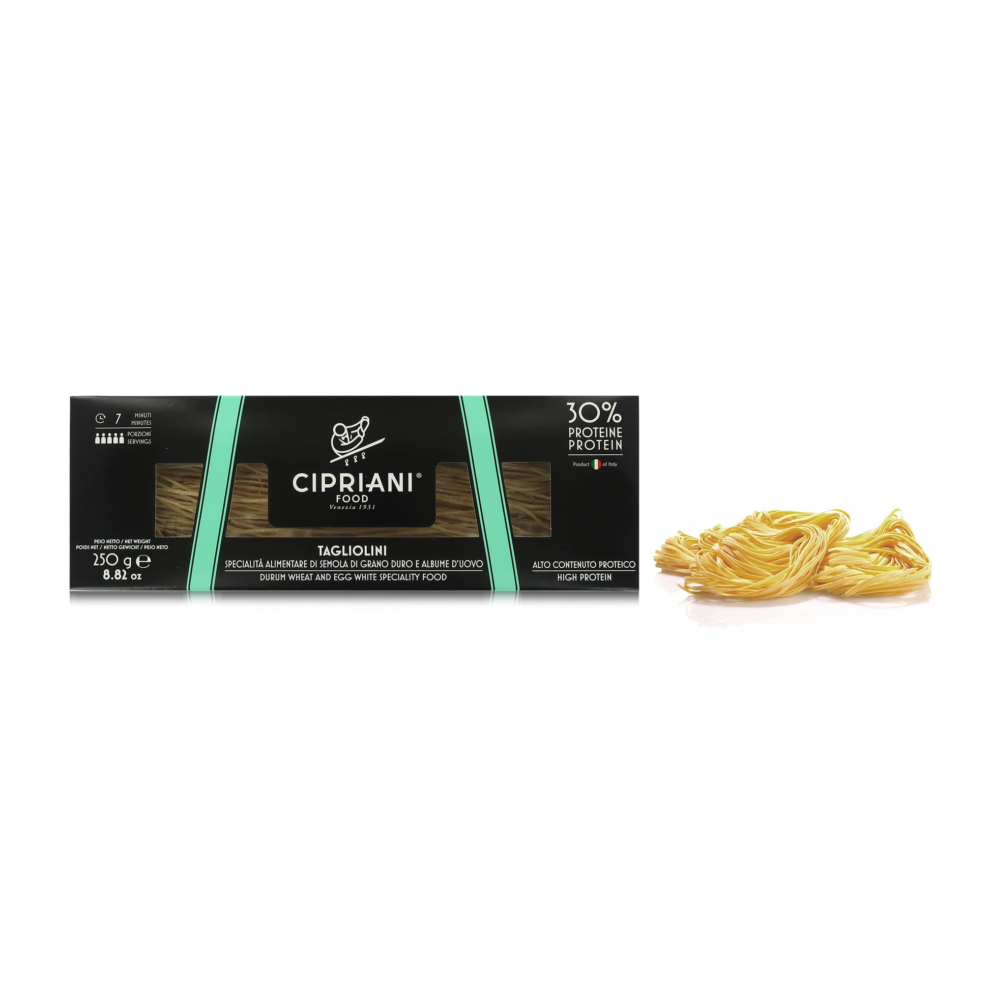 Cipriani Tagliolini Egg Pasta Noodles - High Protein, Non-GMO, Kosher - 8.82 oz (Pack of 2)