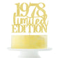Limited EDITION 1978 cake topper 47th birthday happy birthday cake topper men and women cheer 47years old handmade Golden glitte