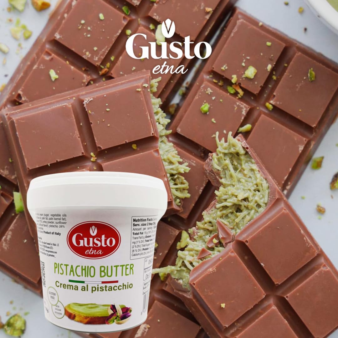 Sweet Pistachio Butter Cream, 6.6 Lb (3 Kg) Bulk Tub, Pistachio Butter For Filling For Knafeh Dubai Chocolate Bars, Sweet Pistac