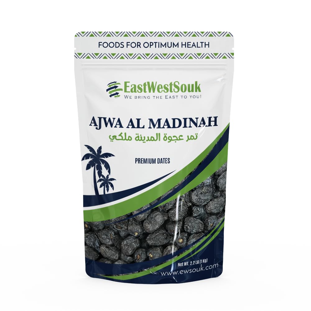 Premium Organic Ajwa Dates | Gluten-Free, Non-GMO | Authentic Madina Saudi Arabia Dates | Naturally Sweet, No Added Sugar | Perf