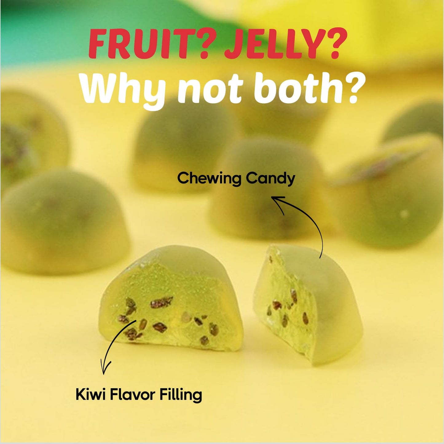 COELO Peelable Kiwi Gummy Candy - 67g x 3 Packs - Chewy Fruity Jelly   - Korean Snack