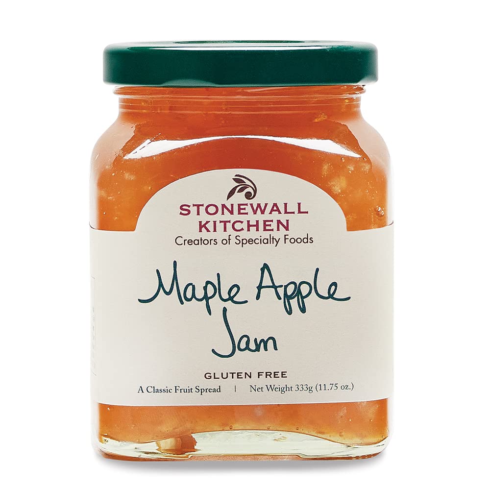 Stonewall Kitchen Maple Apple Jam, 11.75 oz, Brown and Gold, Fruit Spread