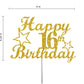 16 Birthday Cake Topper Gold Glitter, Party Decoration Ideas, Premium Quality, Sturdy Doubled Sided Glitter, Acrylic Stick. Made