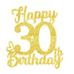 30 Birthday Cake Toppers-Gold Glitter, Thirty Cake Topper, 30 Cake Topper, 30Th Birthday Decorations,30Th Birthday Cake Topper,
