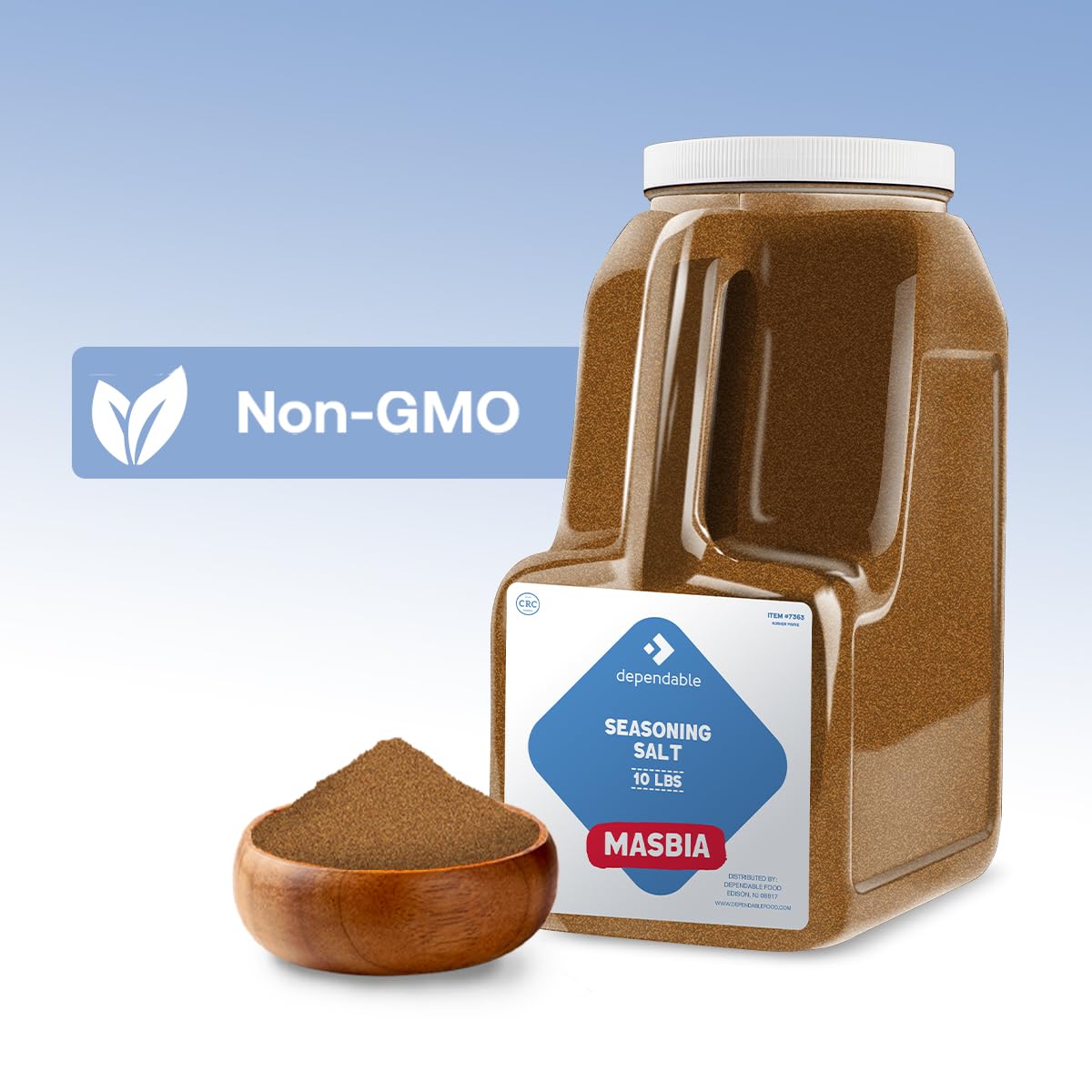 Dependable Food Seasoning Salt - 10 Lb. Resealable Jug - Non-Gmo, Kosher - Bulk Jar For Flavorful Seasoning
