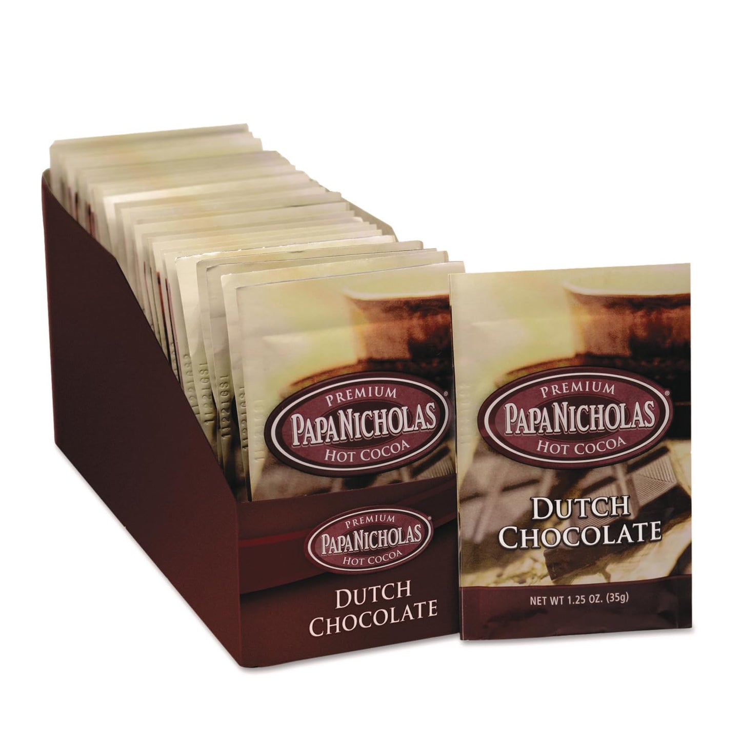 PapaNicholas Coffee 79224 enhanced Hot Cocoa, Dutch Chocolate, 24/Carton