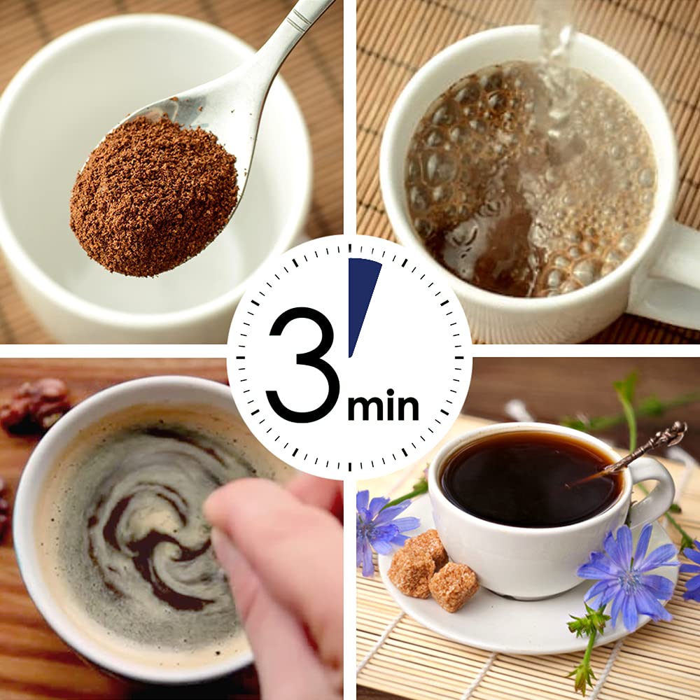 CHICORAYA Instant Chicory Coffee - Caffeine-Free Beverage Blend - Vegan & Keto - 14.1 oz Roasted Root Powder