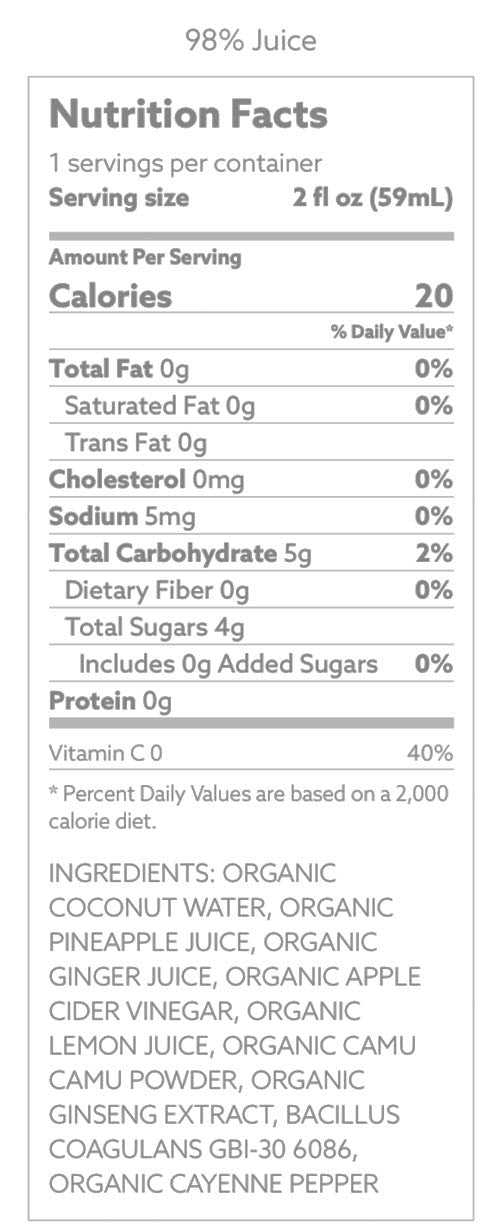 Suja Organic Cold-Pressed Digestion Shot With Ginger And Probiotics, 2 Fl Oz (Pack Of 15)