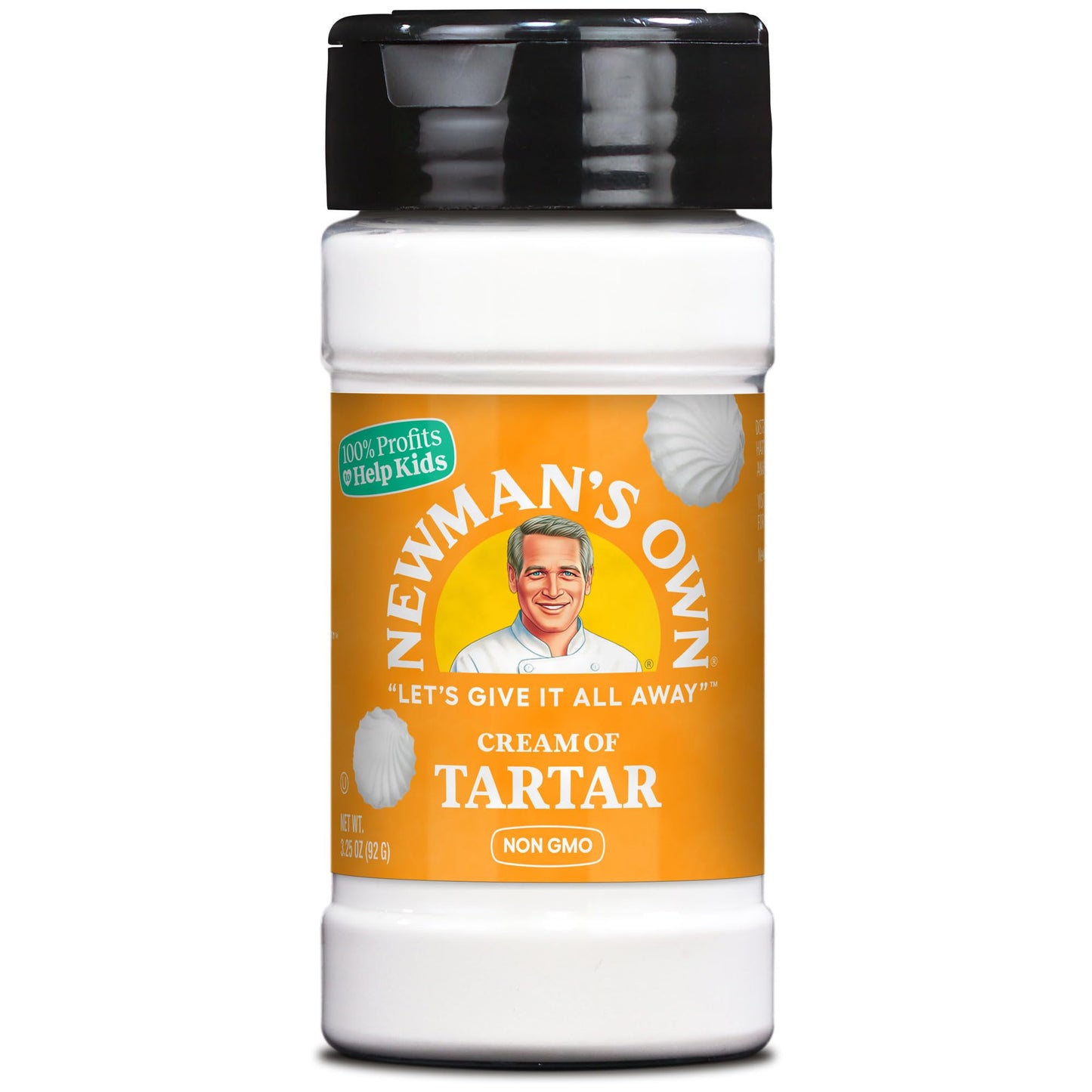 Newman's Own Cream of Tartar, Baking essential to fluff up meringues, cookies, and cakes, Non-GMO, Kosher, 3.25 Oz. Bottle