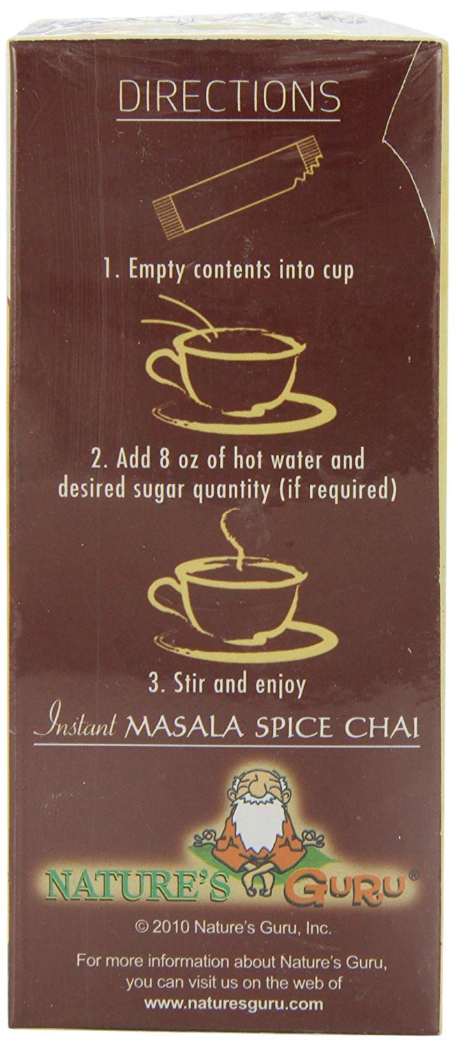 Nature'S Guru Instant Masala Chai Tea Drink Mix Sweetened, 8.82 Oz - Pack Of 8