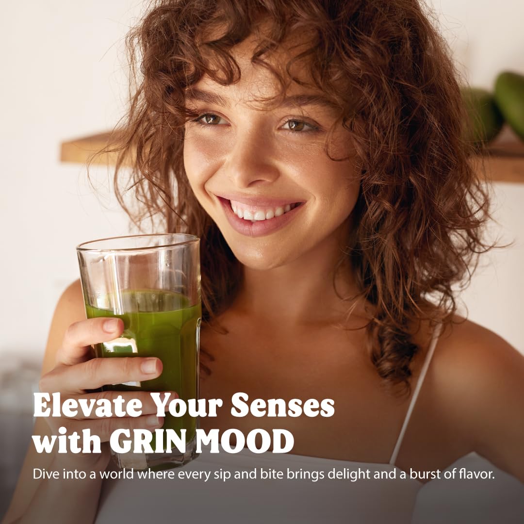 Grin Mood Matcha Powder - Organic Green Tea Powder - Decaffeinated Green Tea, Authentic Korean Matcha, Halal (3.53Oz, Enhanced Grade)
