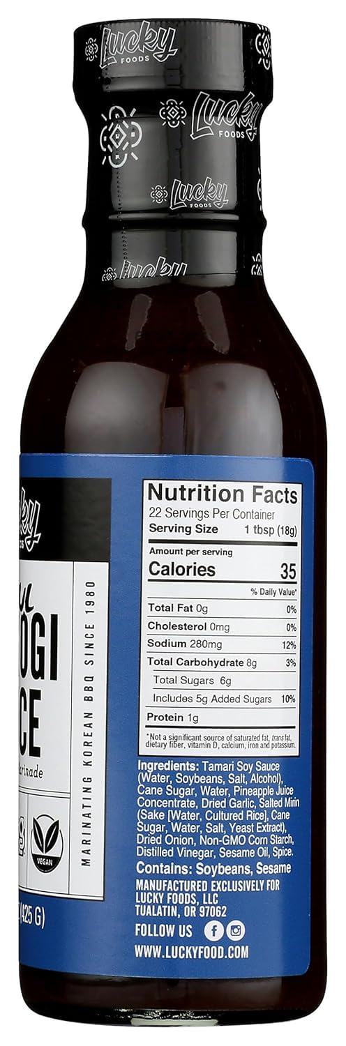 Lucky Foods Korean BBQ Sauce Twin Pack - 2 Bottles Bulgogi Flavor