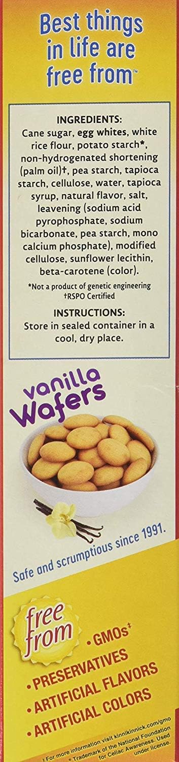 Kinnikinnick - Vanilla Wafers - Gluten Free, Allergy Friendly Cookies - 6.3 oz. Boxes - 3 Pack