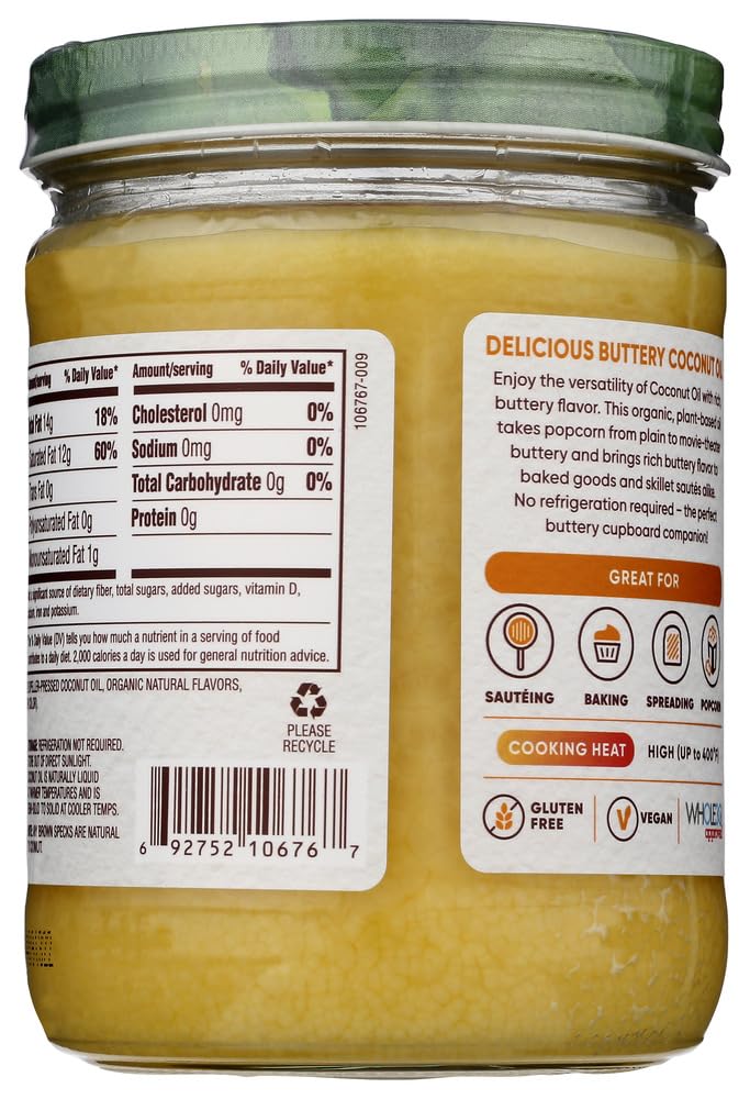 Nutiva, Organic Coconut Oil, Buttery Flavor, 14 Fl Oz Pack Of 2