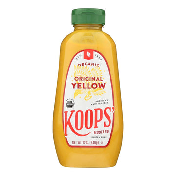 Koops Mustard Organic Yellow, 12 Ounce (Pack of 12)