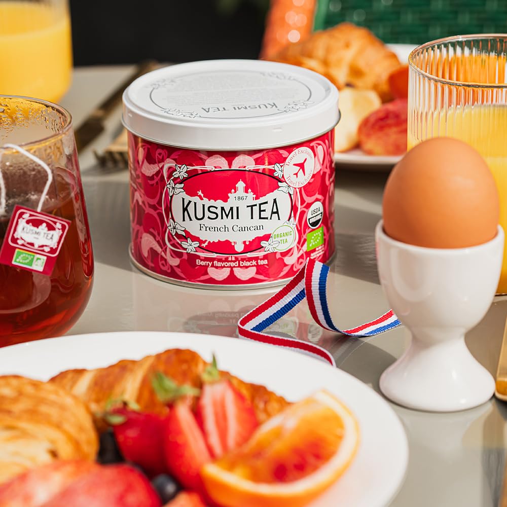 Kusmi Tea - French Cancan - Organic Black Tea - Berry Flavored Black Tea - Natural Red Fruit Flavours - Flavourful, Caffeinated