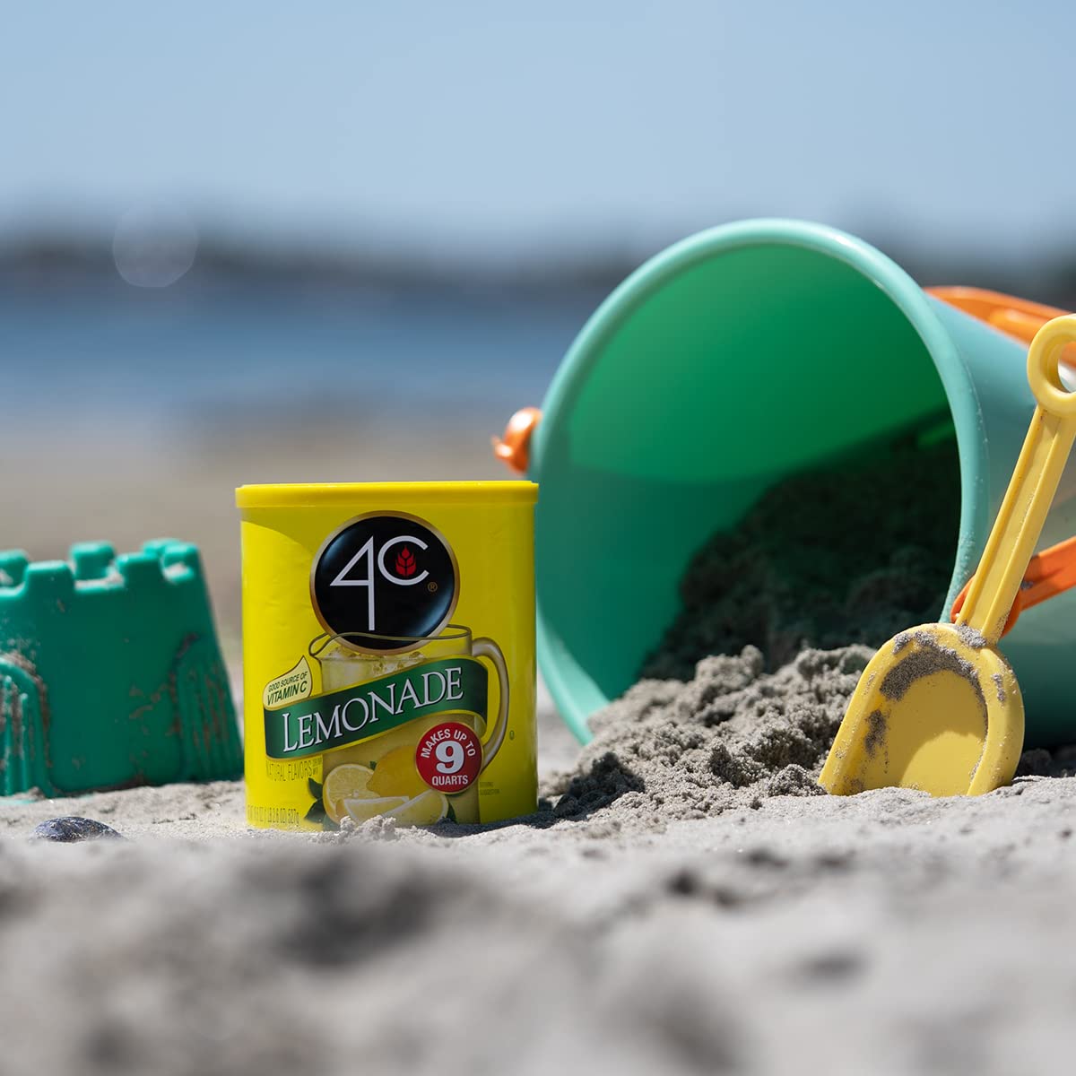 4C Powdered Drink Mix Canister, Lemonade 6 Pack, 9 Quarts, Family Sized Bin, Thirst Quenching Flavors